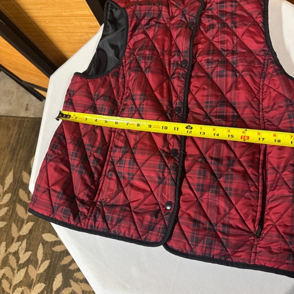 Croft & Barrow Red Black Plaid Vest - Picture 5 of 7
